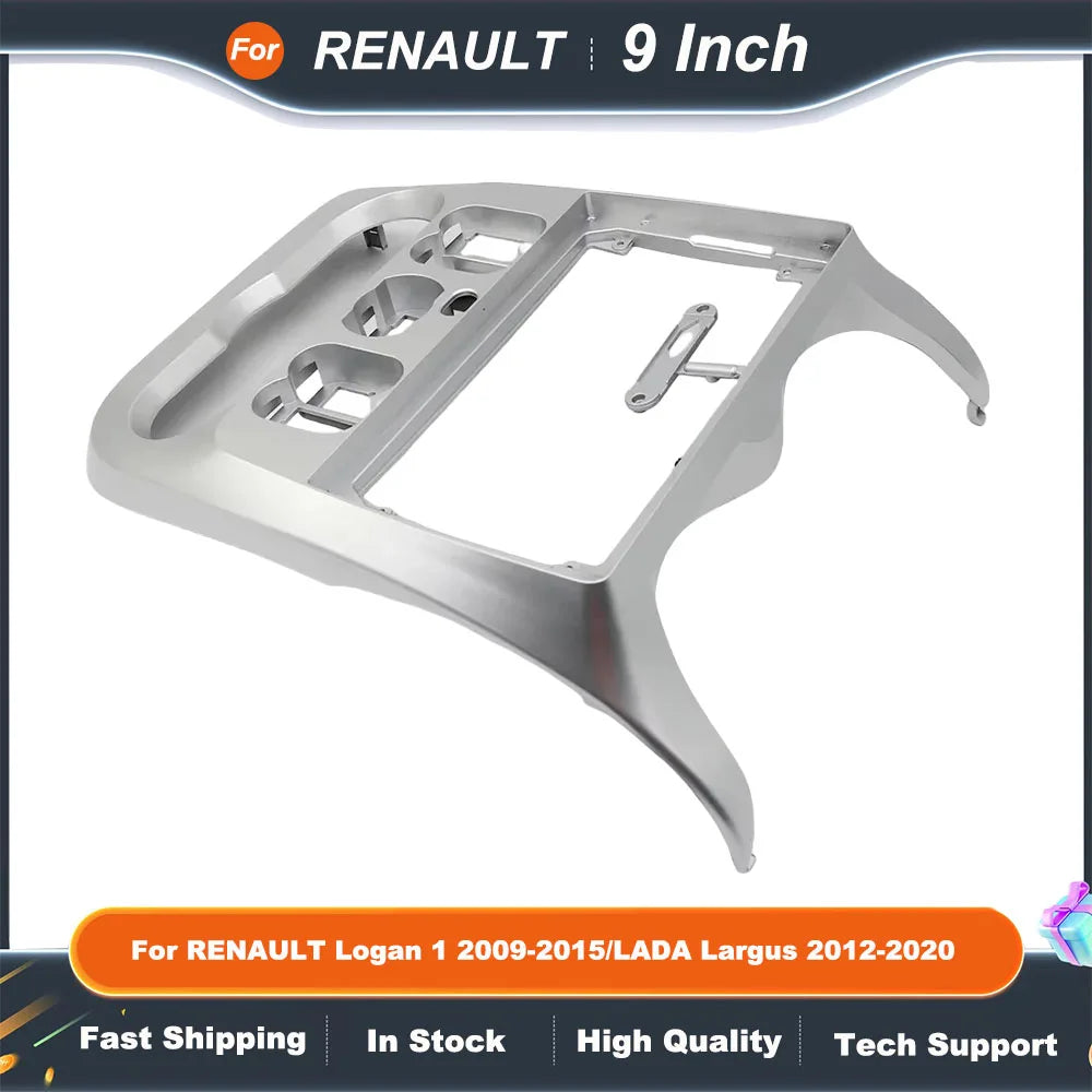 9 Inch Car Radio Fascia Frame for Renault Logan 1 2009-2015  Lada Largus 2012-2020 2DIN Dash Panel Audio Video Kit