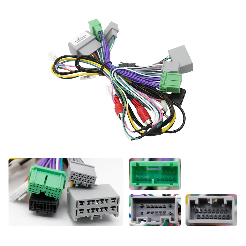 2 Din Car Audio Wiring Harness 16 Pin DVD with Canbus Box for Volvo S60 XC60 V60 2007-2013 Stereo Android Wiring Harness