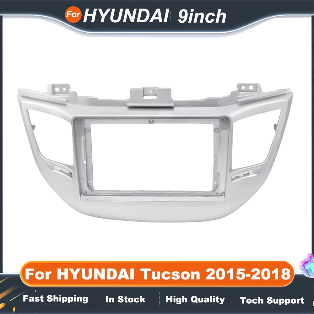 9 inch Car Fascia Radio Pane For HYUNDAI Tucson 2015-2018 Install Adapter Bezel Console Plate Facia Panel Dash Kit