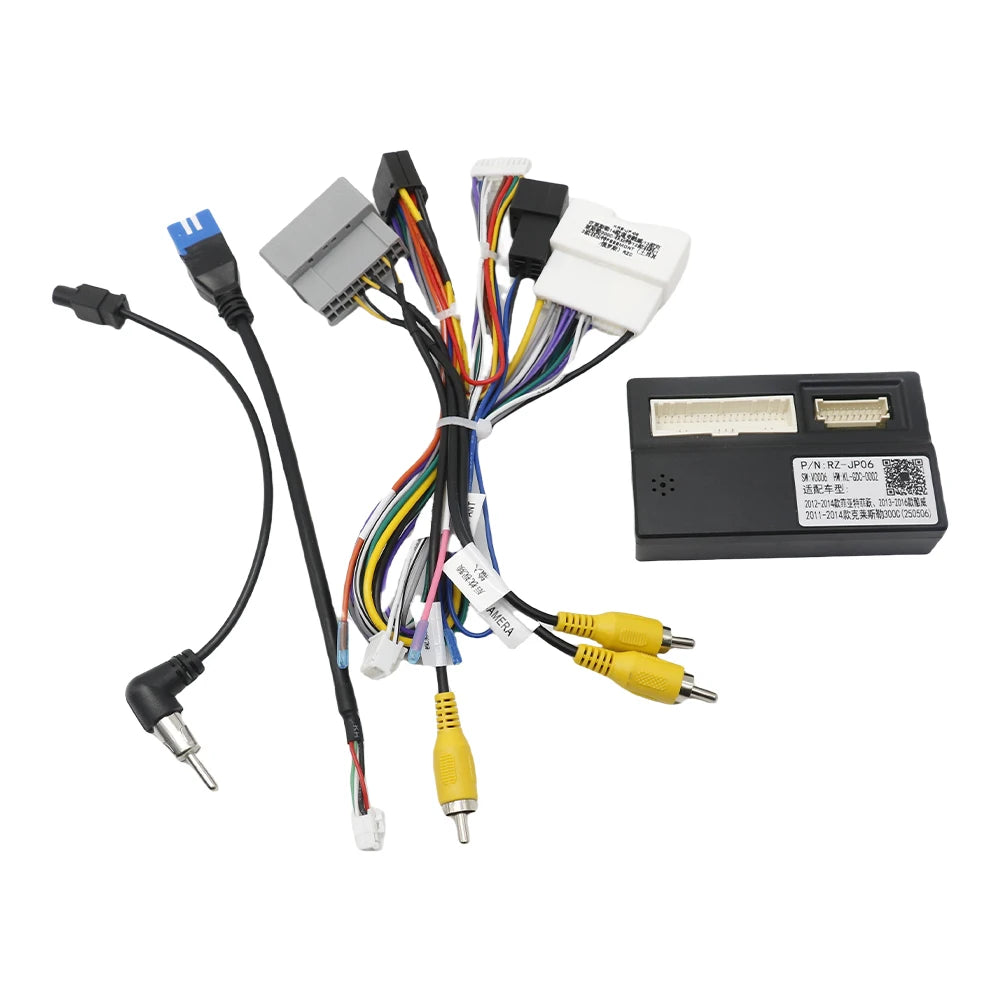 16Pin Car Stereo Wire Harness Adapter Decoder For Dodge Journey Fiat Freemont Leap Android Power Cable With Canbus Box