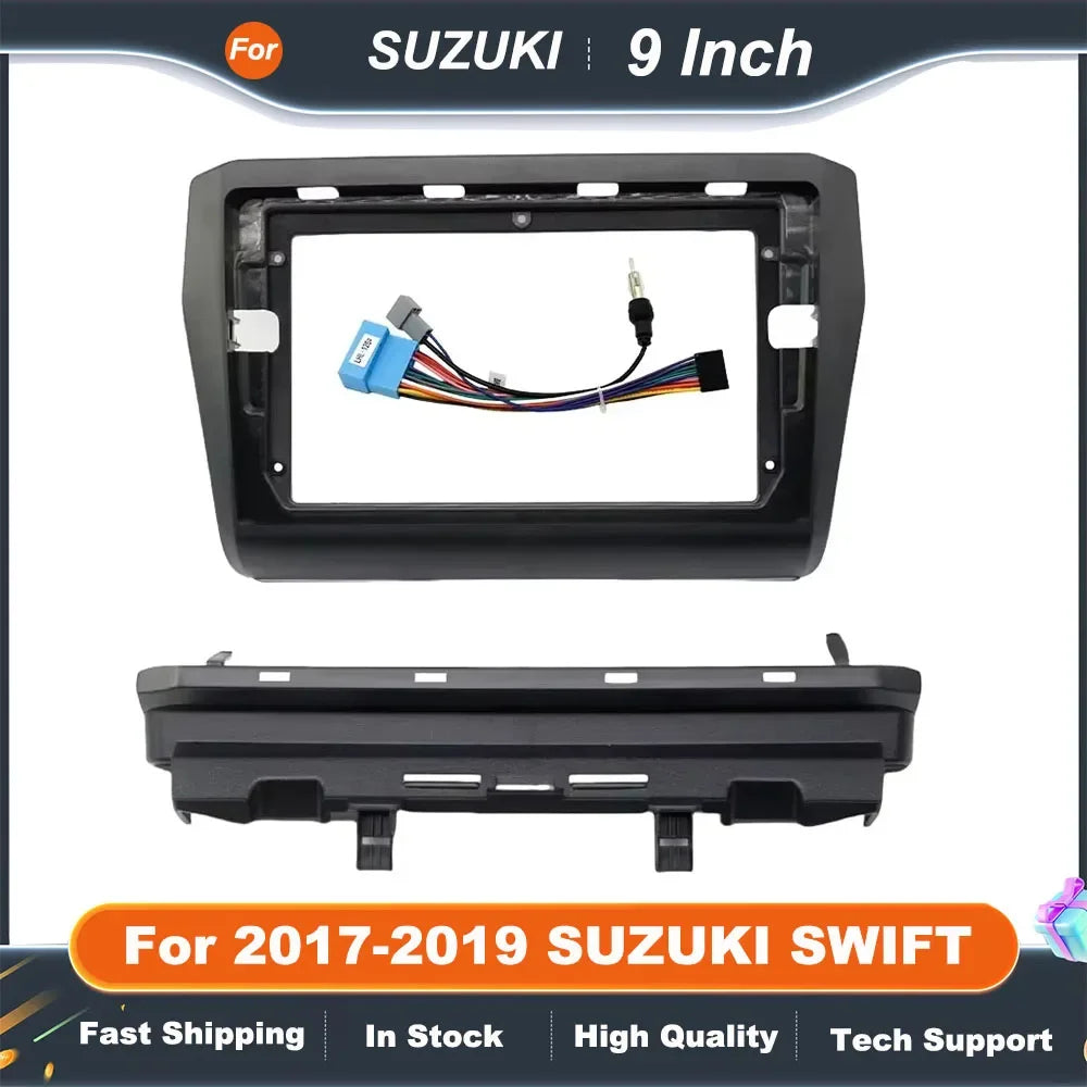 9 Inch Double Din Car Radio Fascia Frame for 2017-2019 SUZUKI SWIFT DVD GPS MP5 Installation Panel Kit