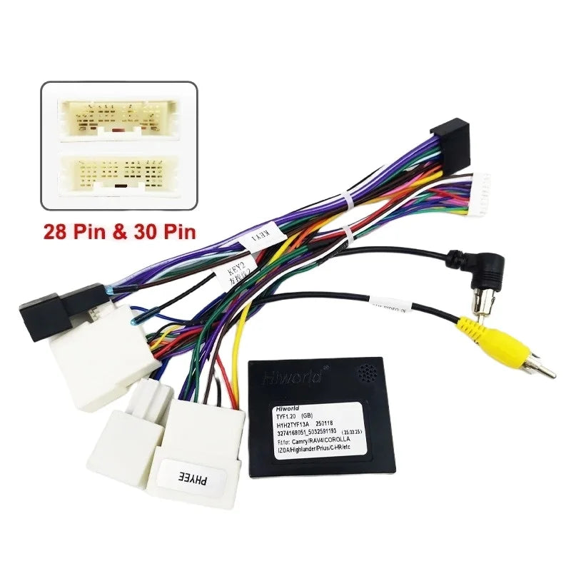 CAN Bus Radio Wiring Harness 16 Pin Plug to 28Pin 30Pin Car Android System Cable Adapter for Toyota Camry RAV4 Corolla Avalon