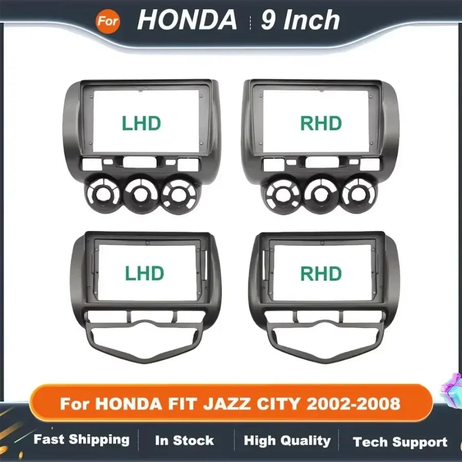 9 Inch Car Radio Fascia Android Dash Frame Fitting Kit for HONDA FIT JAZZ CITY 2002-2008 Radio Fascia Installation Kit