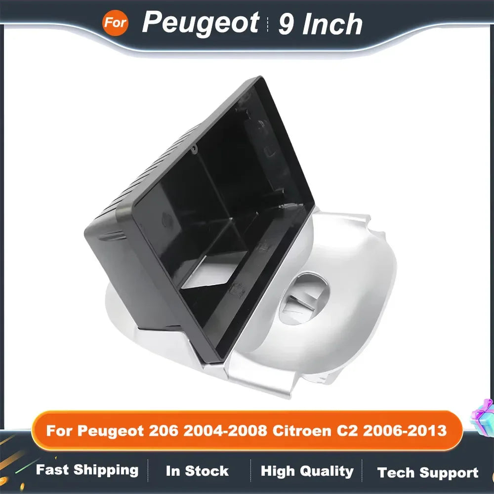 9 Inch Car Radio Fascia Frame Kit w/ CANBUS Decoder for Peugeot 206 2004-2008 & Citroen C2 2006-2013, Android Dash Installation