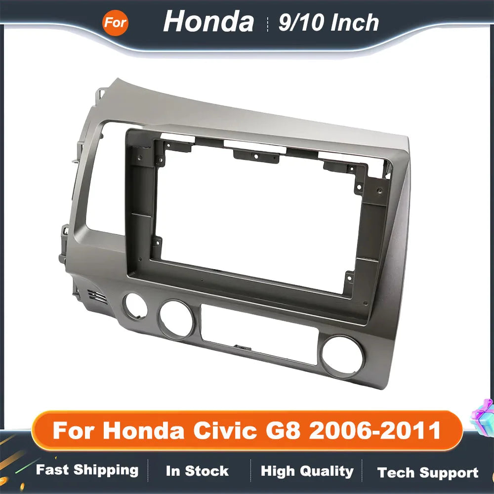 9/10 Inch Car Radio Fascia Frame for Honda Civic G8 2006-2011 Android Stereo Dash Fitting Panel Kit Adapter Trim