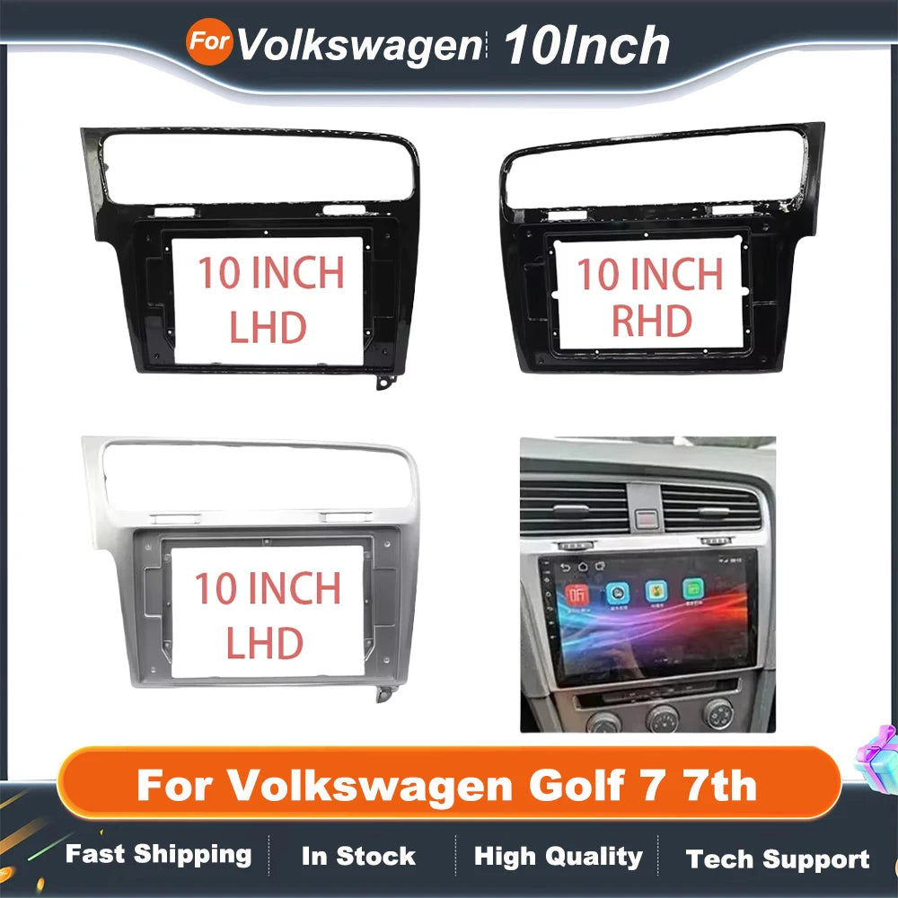 10 Inch Car Frame Fascia For Volkswagen Golf 7 7th Android Radio Dash Fitting Panel Kit