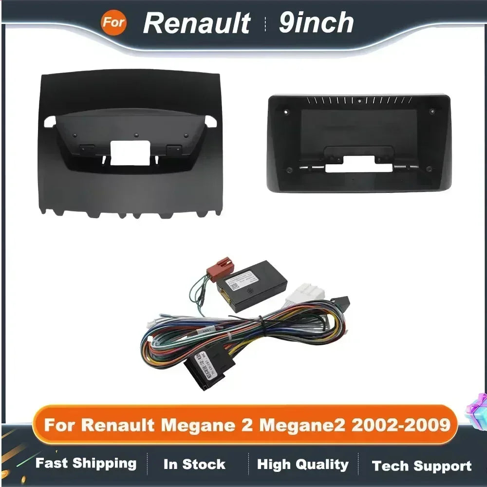 9 InchCar Audio Fascia Panels Canbus Box Adapter For Renault Megane 2 Megane2 2002-2009 Android Radio Dash Fitting Panel Kit