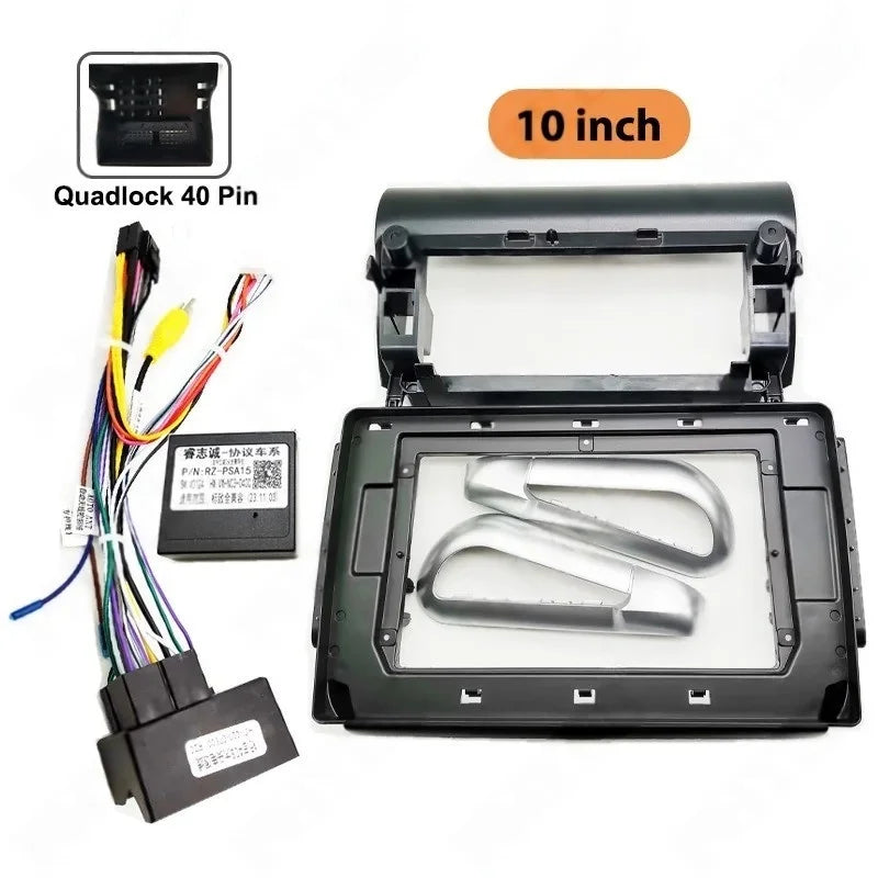 10" Android Radio Panel Frame for Peugeot 208 2008 (2015 to 2019), Wiring Harness Adapter, CAN Bus Decoder, 16 Pin Plug Cable