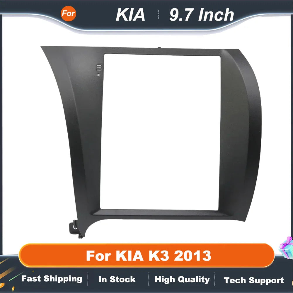9.7 Inch 2 Din Car Radio Fascias For KIA K3 2013 Tesla Style Multimedia Frame Video Player Navigation DVD Panel Trim