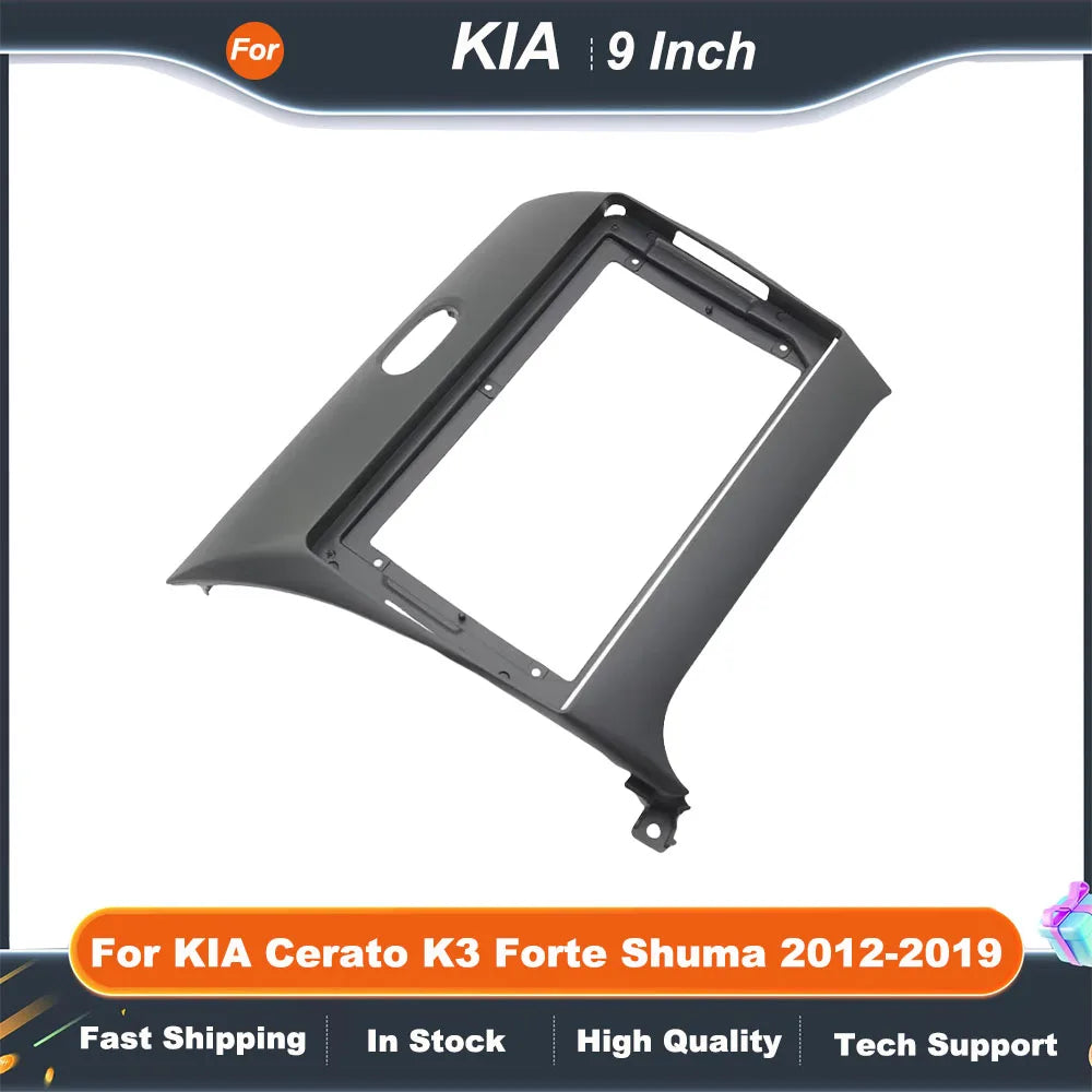 Car Radio Fascia Frame 9 Inch for KIA Cerato K3 Forte Shuma 2012-2019 Android Stereo Dash Panel Kit Double Din Adapter