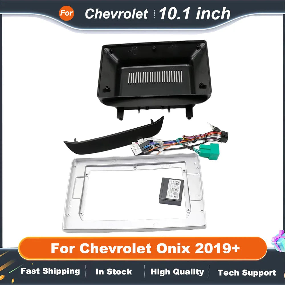 10.1 inch Car Radio Facia Panel For Chevrolet Onix 2019+ Fascia Dash Kit Install Console Panel Plate Adapter Bezel Trim