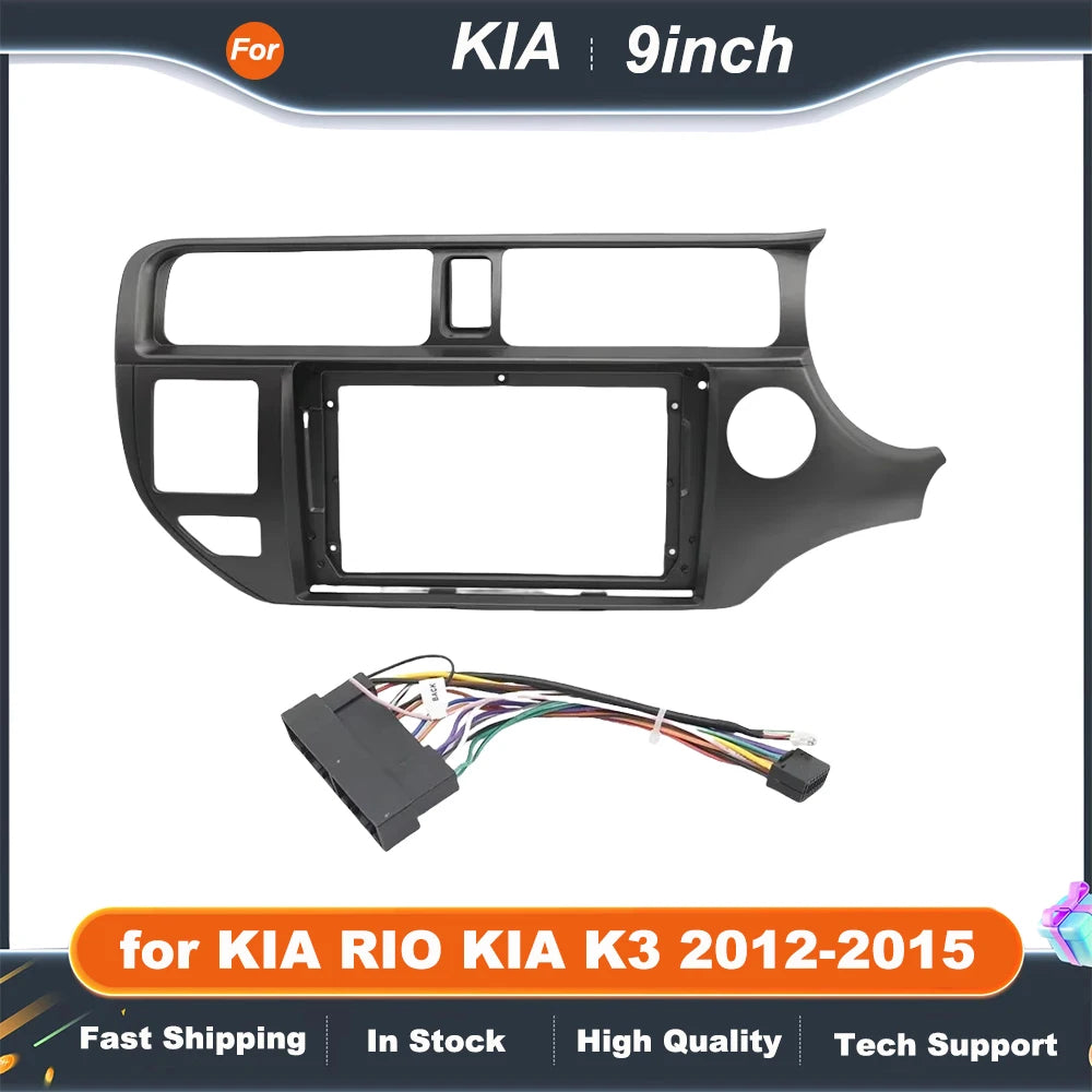 2 DIN 9INCH Car Audio Fascia Panels For KIA RIO KIA K3 2012-2015 9 Inch Big Radio Stereo Dash Mount Panel Frame