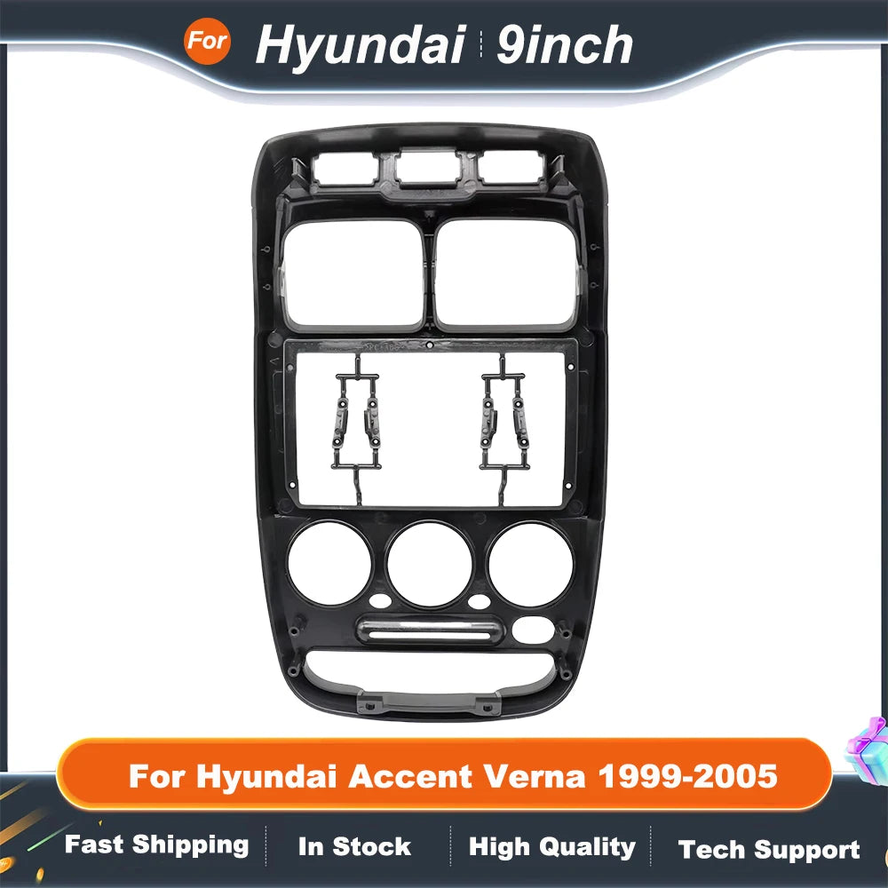 9 Inch Car Radio Fascia Frame Adapter For Hyundai Accent Verna 1999-2005 Android Radio Dash Fitting Panel Kit