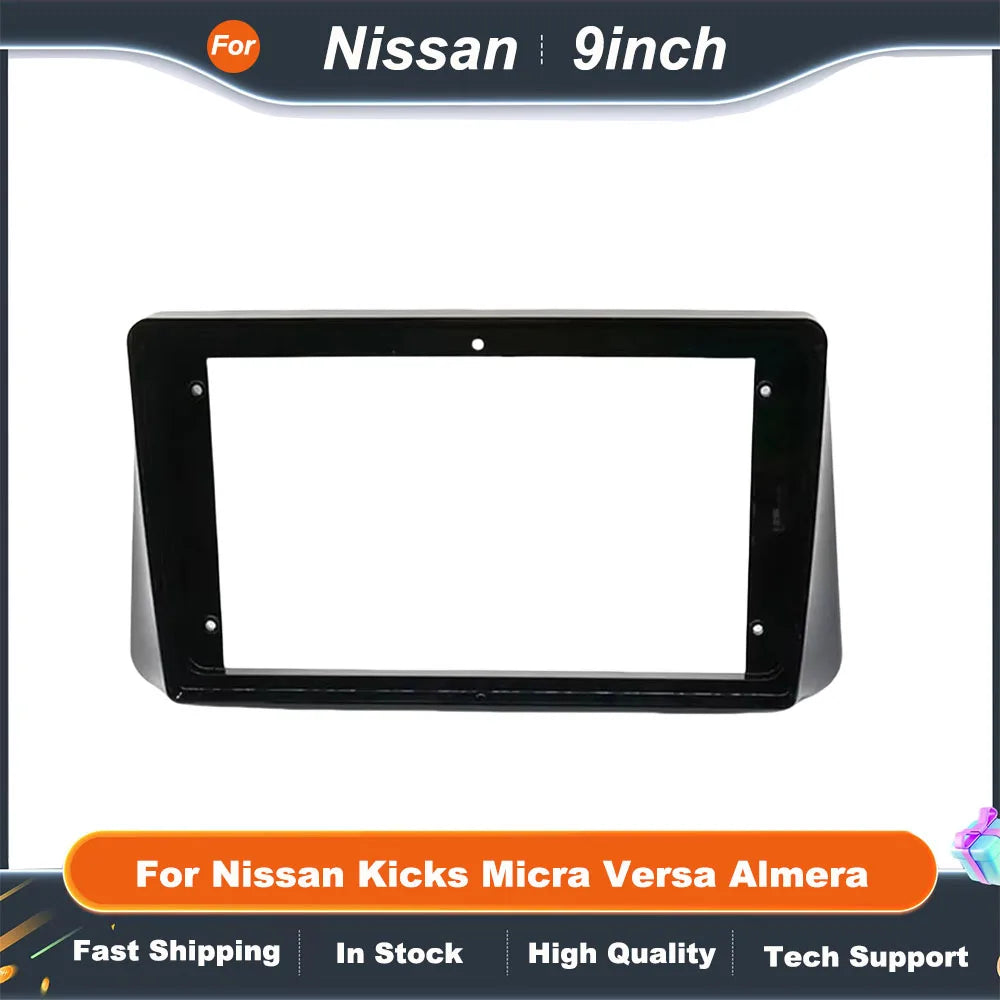 9 inch Car Frame Fascia Adapter Android Radio Dash Fitting Panel Kit For Nissan Kicks Micra Versa Almera