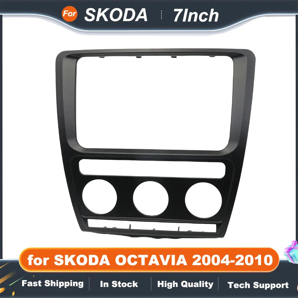 7 Inch 2 Din Car Radio Installation DVD GPS Mp5 ABS PC Plastic Fascia Plane Frame for SKODA OCTAVIA 2004-2010 Frame Dash Kit