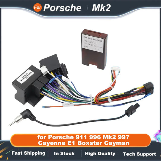 CAN BUS Decoder 16 Pin Wiring Harness Adapter ISO Quadlock Connector Cable for Porsche 911 996 Mk2 997 Cayenne E1 Boxster Cayman