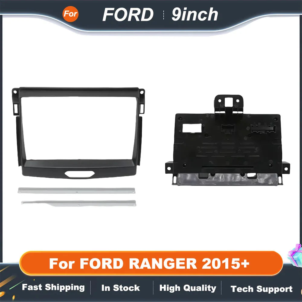9INCH Car Radio Fascias For FORD RANGER 2015+ Android MP5 GPS Player Panel Frame 2 Din Head Unit Stereo Dash Board Cover Trim
