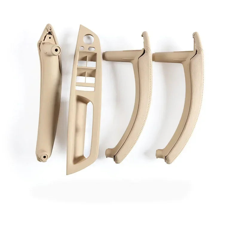 LHD Upgraded Interior Door Handle with Leather Cover Assembly Full Set For BMW X5 X6 E70 E71 E72 2007-2014