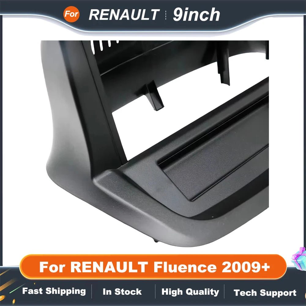 9 Inch Car Radio Frame For RENAULT Fluence 2009+ Install Facia Console Bezel GPS Adapter Plate Trim Cover Dash Kit