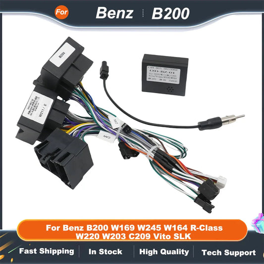 CANbus Box Adaptor Decoder For Benz B200 W169 W245 W164 R-Class W220 W203 C209 Vito SLK With 16Pin Power Wiring Harness Cable