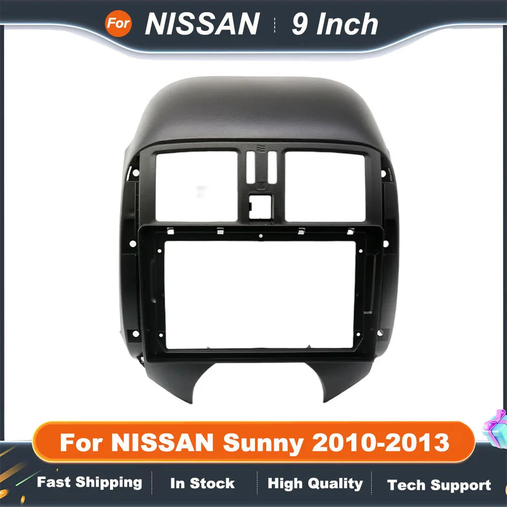 9 Inch 2 Din Car Radio Fascia Panel Frame For NISSAN Sunny 2010-2013 Installation DVD GPS Mp5 Plastic Dash Mount Kit