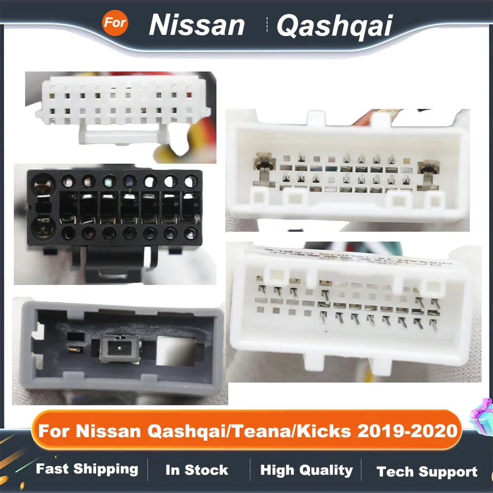 16 Pin Power Cable With Car Radio 2 Din Canbus Box Decoder For Nissan Qashqai/Teana/Kicks 2019-2020 Support 360 Camera Function