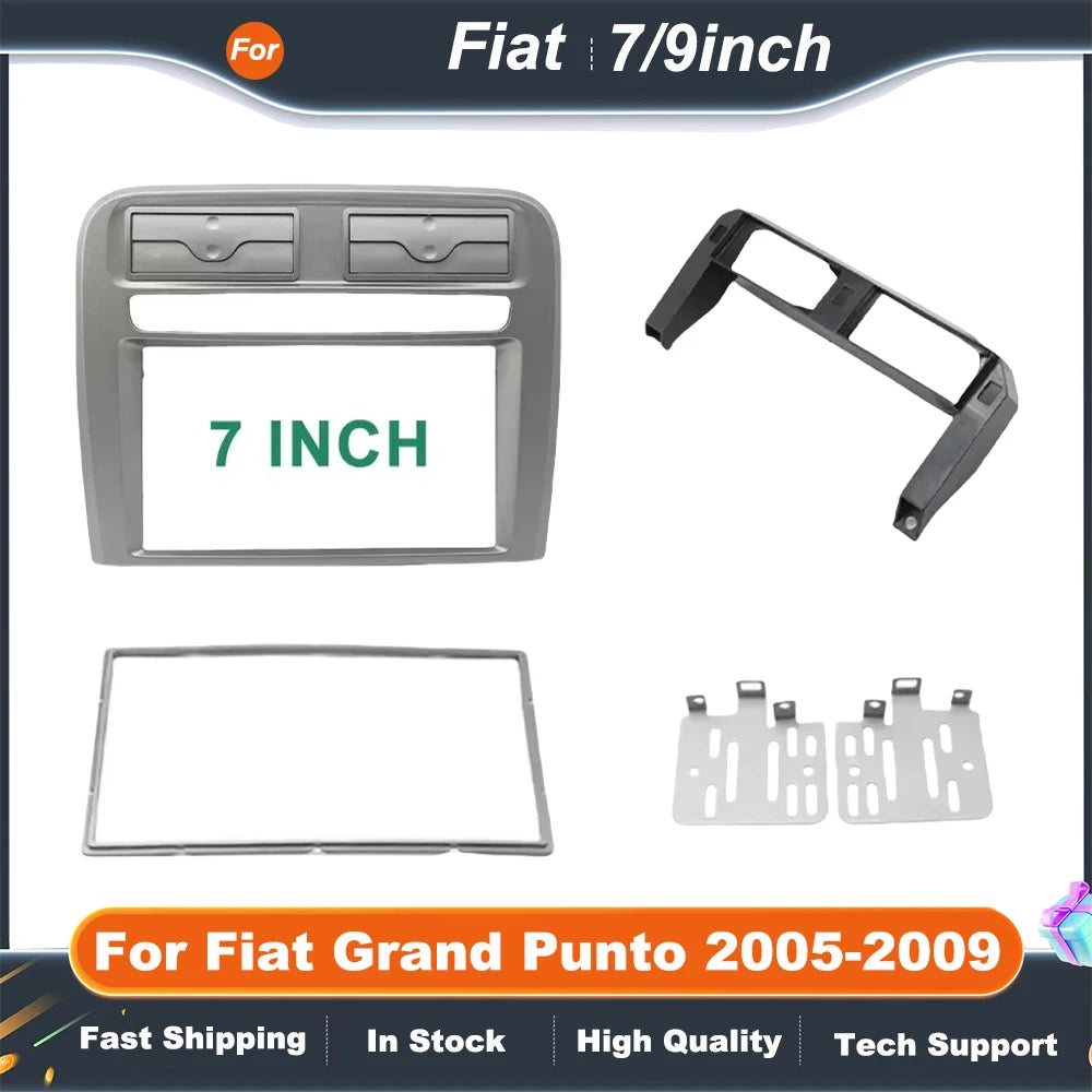 7/9 Inch Double 2 Din Car Stereo Fascia Panel for Fiat Grand Punto 2005-2009 Dash Mounting Kit