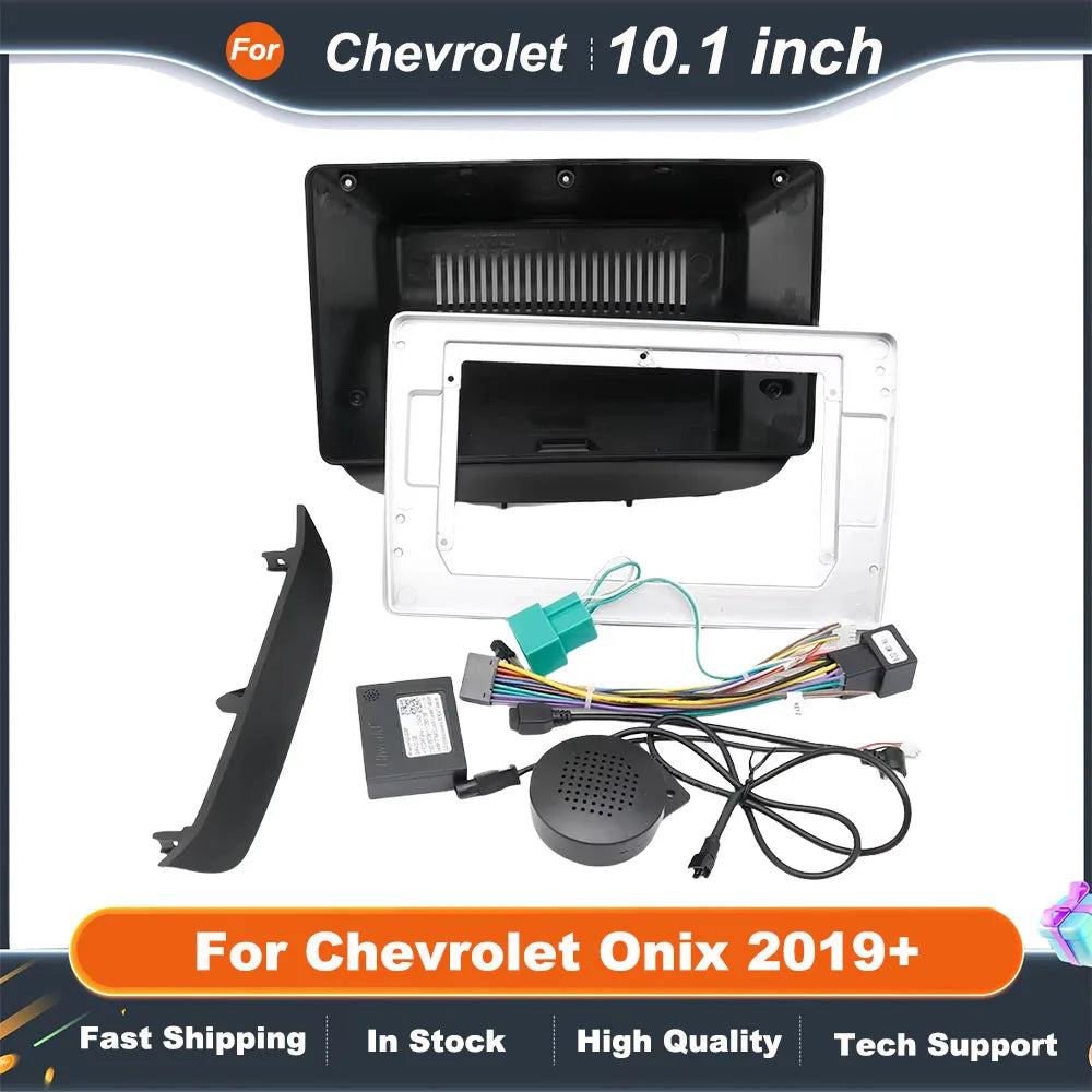 10.1 inch Car Radio Facia Panel For Chevrolet Onix 2019+ Fascia Dash Kit Install Console Panel Plate Adapter Bezel Trim