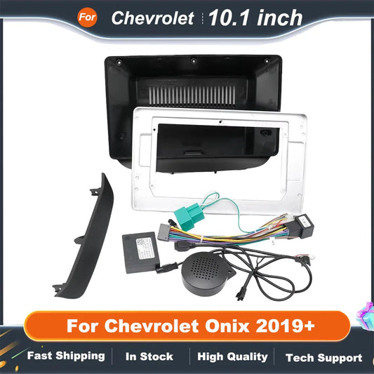 10.1 inch Car Radio Facia Panel For Chevrolet Onix 2019+ Fascia Dash Kit Install Console Panel Plate Adapter Bezel Trim
