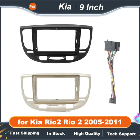 9 Inch Car Radio Fascia Frame for Kia Rio 2 2005-2011 Dashboard Stereo Panel Kit Refitting Accessories Adapter