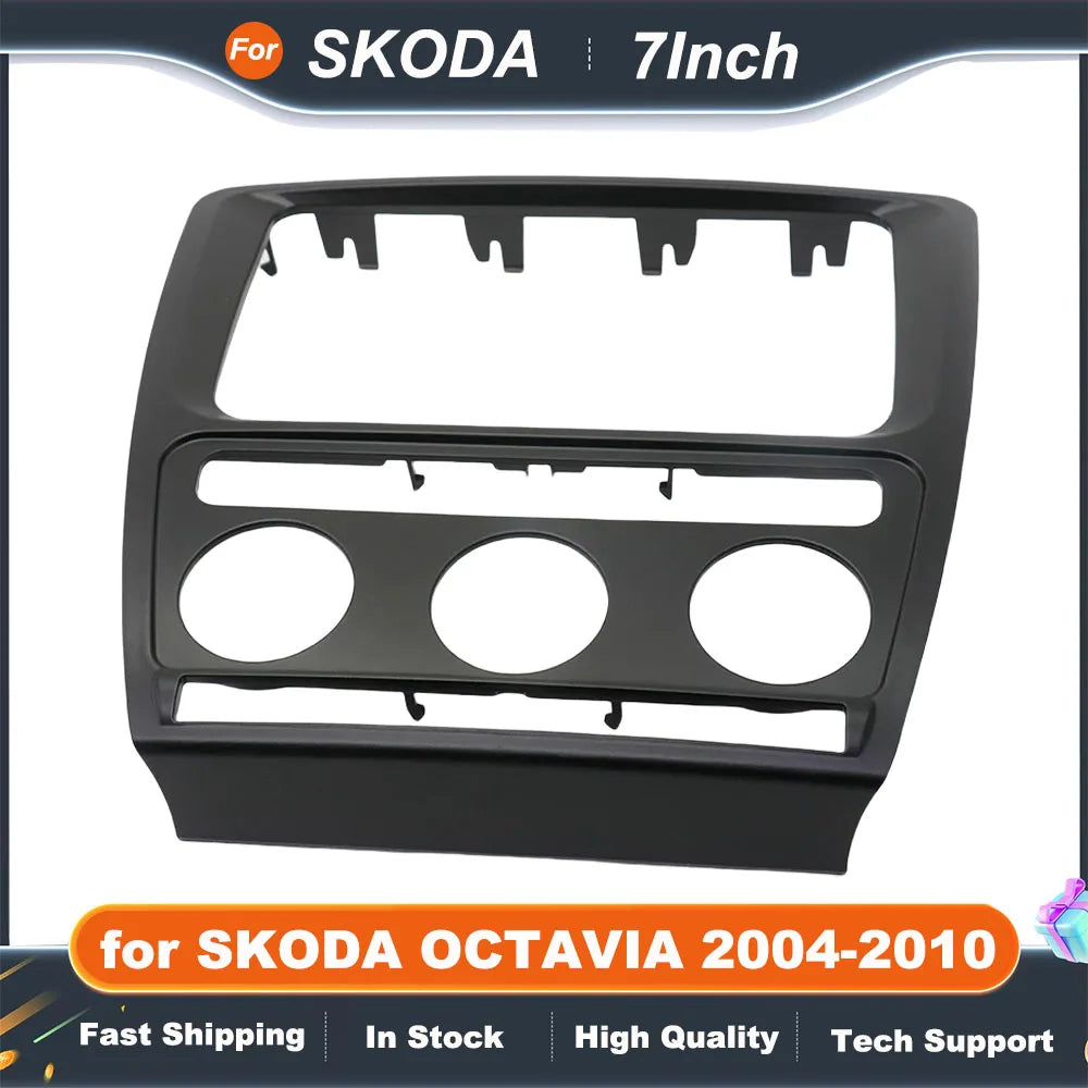 7 Inch 2 Din Car Radio Installation DVD GPS Mp5 ABS PC Plastic Fascia Plane Frame for SKODA OCTAVIA 2004-2010 Frame Dash Kit