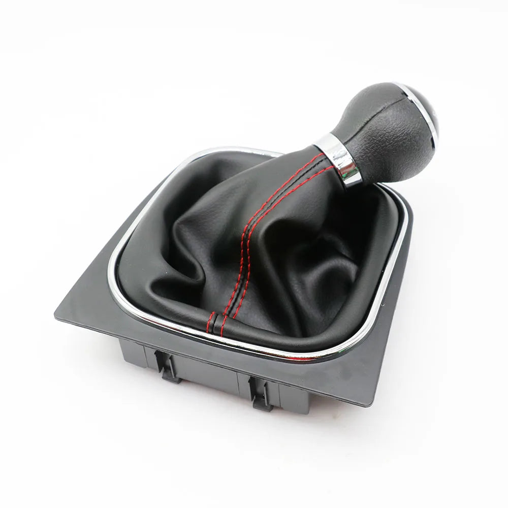 5 / 6 Speed Gear Shift Knob Lever and Boot Gaiter Black Leather Set for VW Golf  MK Jetta V VI 2005 200 2007-2014