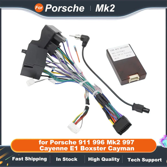 CAN BUS Decoder 16 Pin Wiring Harness Adapter ISO Quadlock Connector Cable for Porsche 911 996 Mk2 997 Cayenne E1 Boxster Cayman