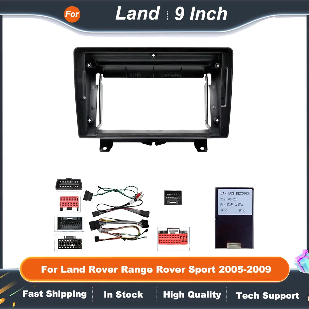 9 Inch car multimedia frame Adapter For Land Rover Range Rover Sport 2005-2009 Android Radio Dash Fitting Panel Kit