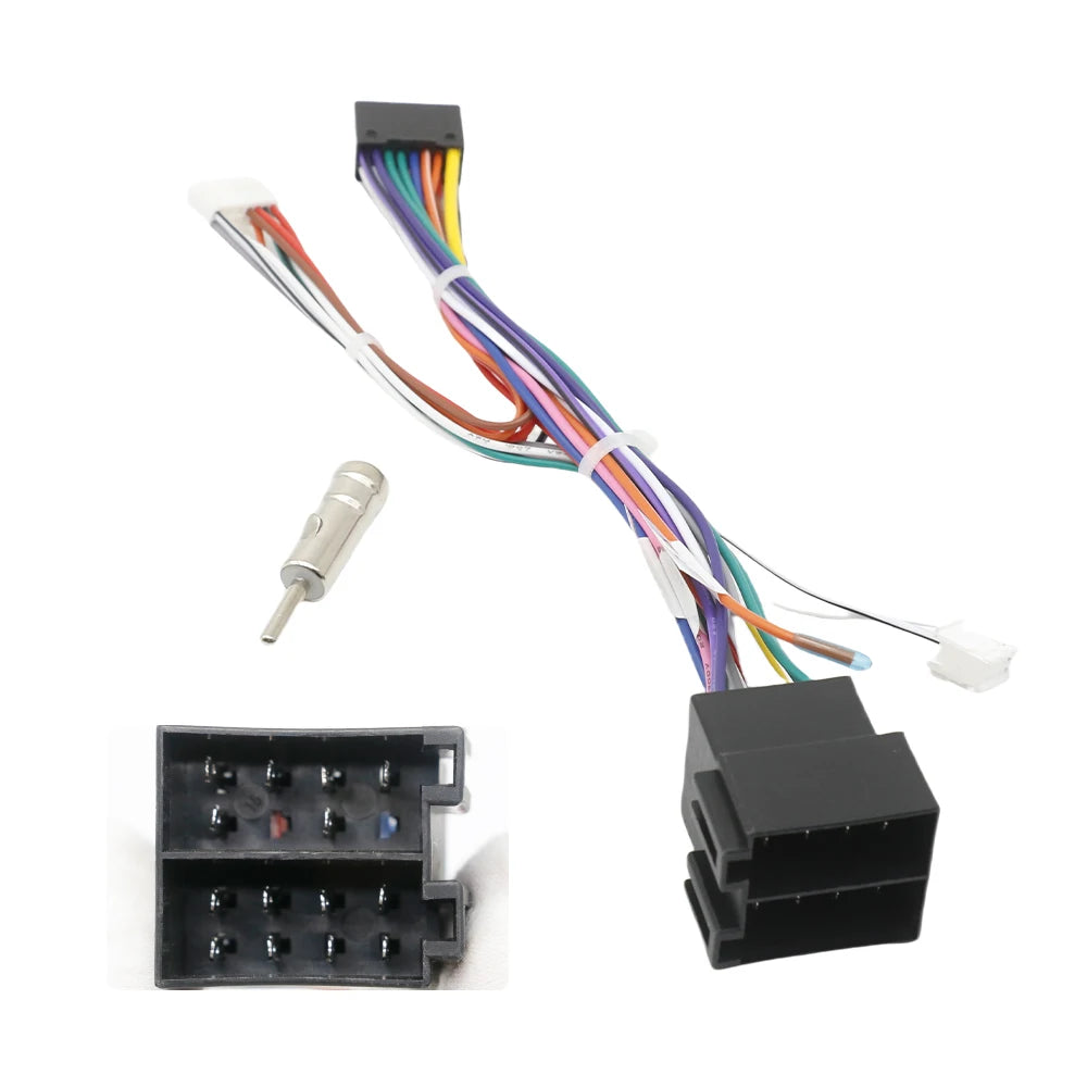 For Peugeot 206 307 Radio Wiring Harness Adapter CAN Bus Decoder for Citroën Xsara 16 Pin Plug To ISO Connector Android Cable