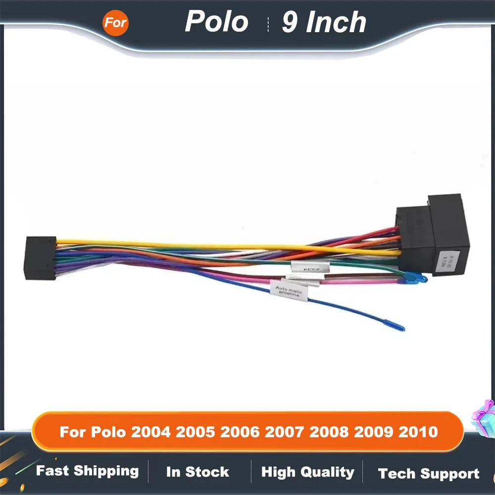 9inch Car Radio Fascia Frame Kit for VW Polo 2004 2005 2006 2007 2008 2009 2010 Android Multimedia Navigation Dash Panel Adapter