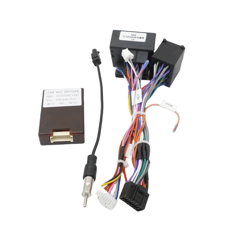 16 PIN Car Radio Canbus Box Decoder Harness for BMW E39 E46 E53 / X5 Wiring Cables Wiring Harness Plug Power Cable Android Radio