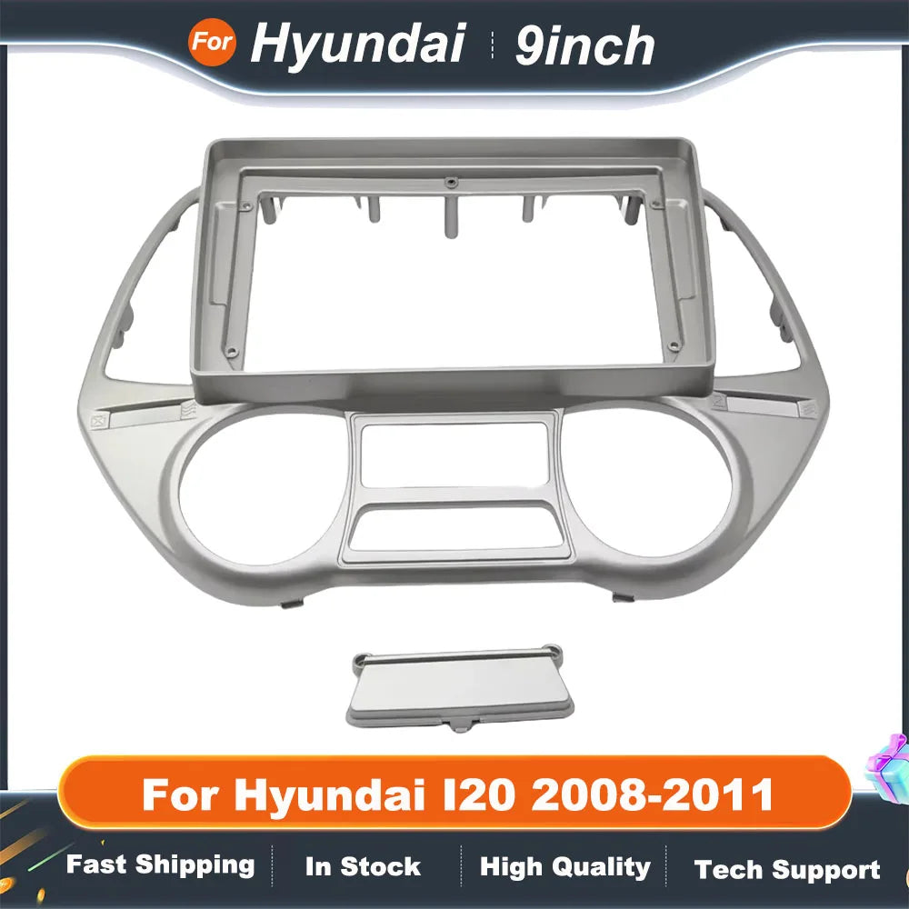 9 Inch Car Fascia Frame Cable For Hyundai I20 2008-2011 Android Big Screen Radio Dash Fitting Panel Kit