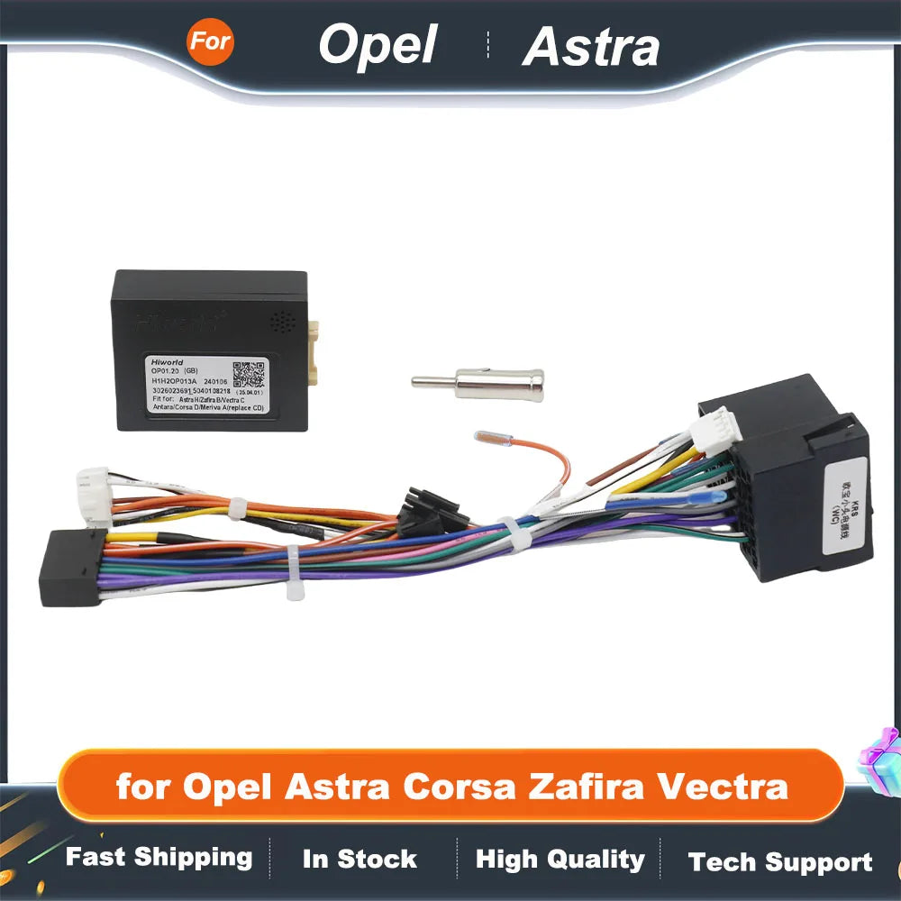 Radio ISO Wiring Harness CAN Bus Decoder 16 Pin Connector Car Android Cable Adapter for Opel Astra Corsa Zafira Vectra