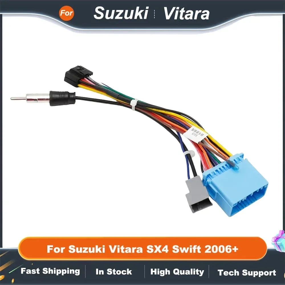16Pin Car Radio Fascia Frame Wiring Harness Adapter for Suzuki Vitara SX4 Swift 2006+ Android Stereo Cable Plug&Play