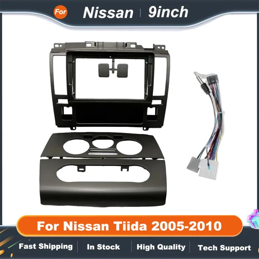 9" Universal Android Head Unit Frame Kit for Nissan Tiida 2005-2010  Dashboard Fascia Adapter Panel