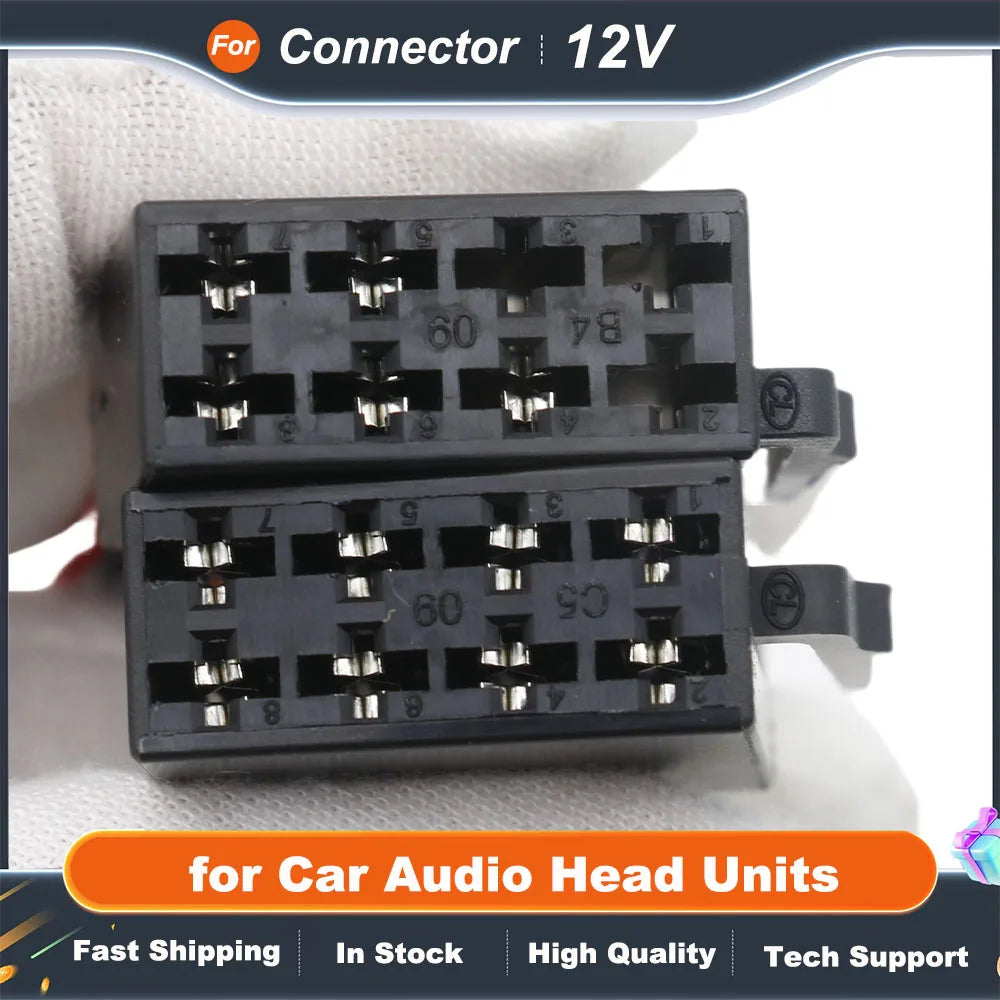 ISO Connector Cable 12V Power Four Channels Loudspeakers Wiring ISO 10487 Harness Adapter for Car Audio Head Units