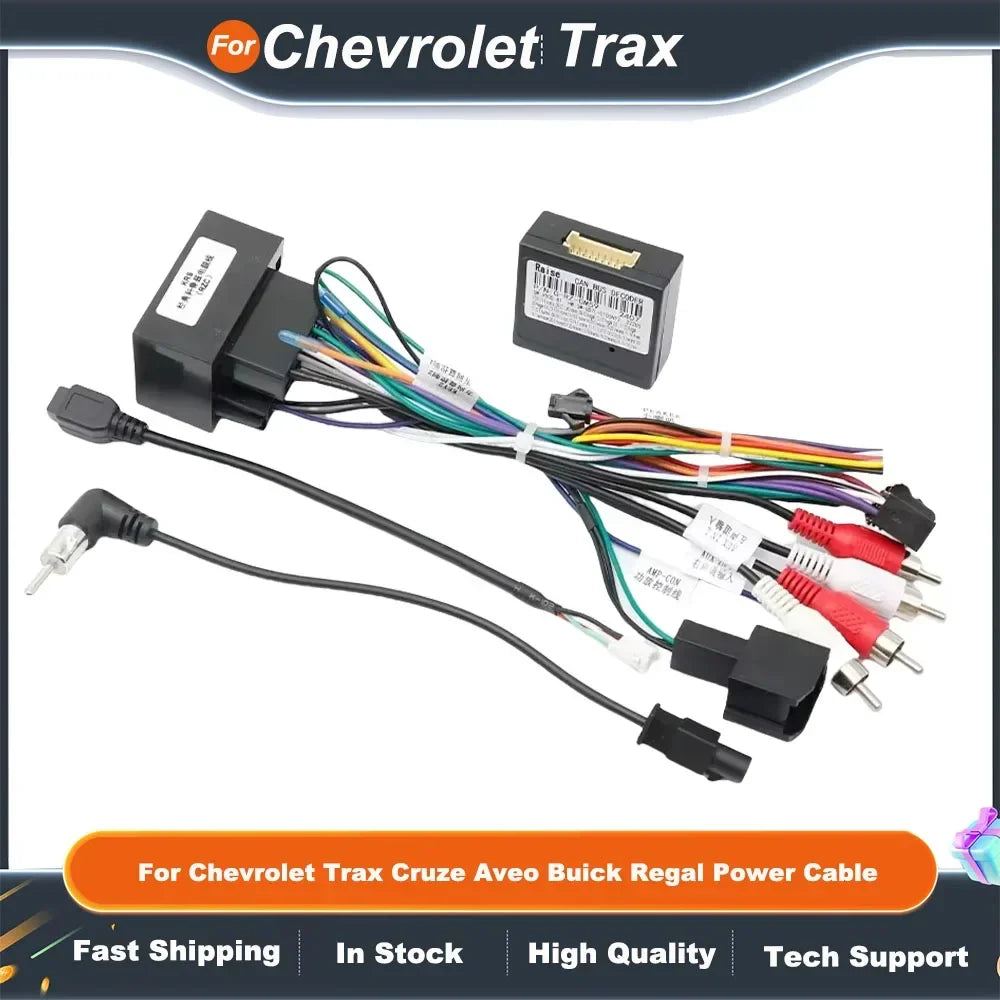 16Pin Car Radio Fascia Frame Harness Adapter for Chevrolet Trax Cruze Aveo  Buick Regal 2016-2022 CANBus Decoder Box