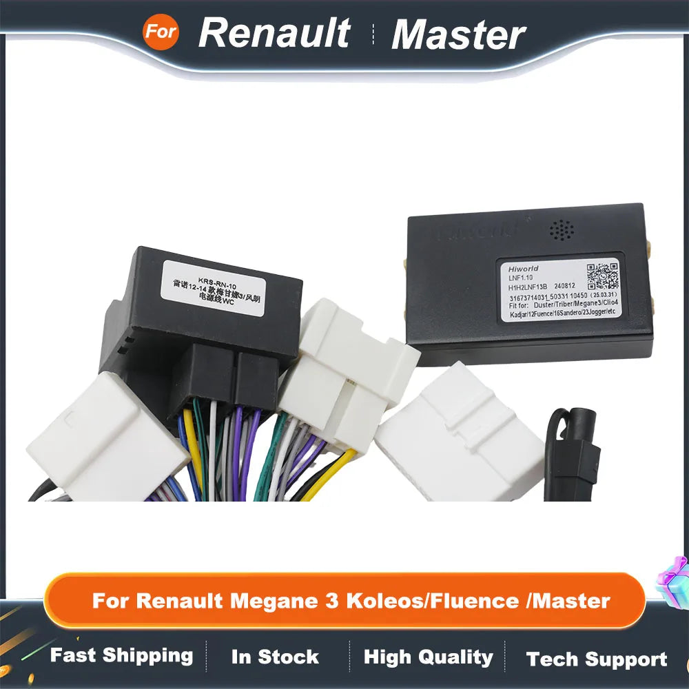 Car 16 Pin Audio Wiring Harness With Canbus Box For Renault Megane 3 Koleos/Fluence /Master Car Stereo Installation Wire Adapter