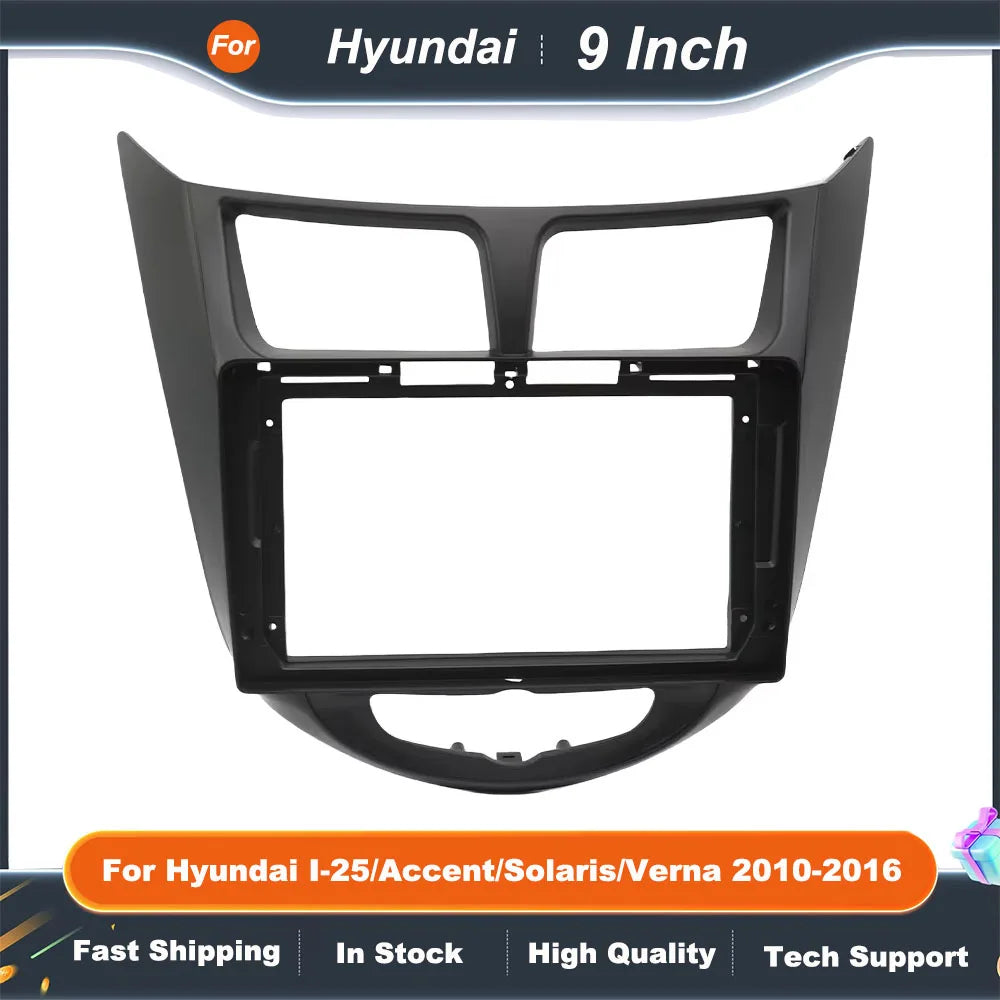 9 inch Car Radio Fascia Frame for Hyundai I-25 Accent Solaris Verna 2010-2016 Android 2Din MP5 Stereo Panel Dash Kit