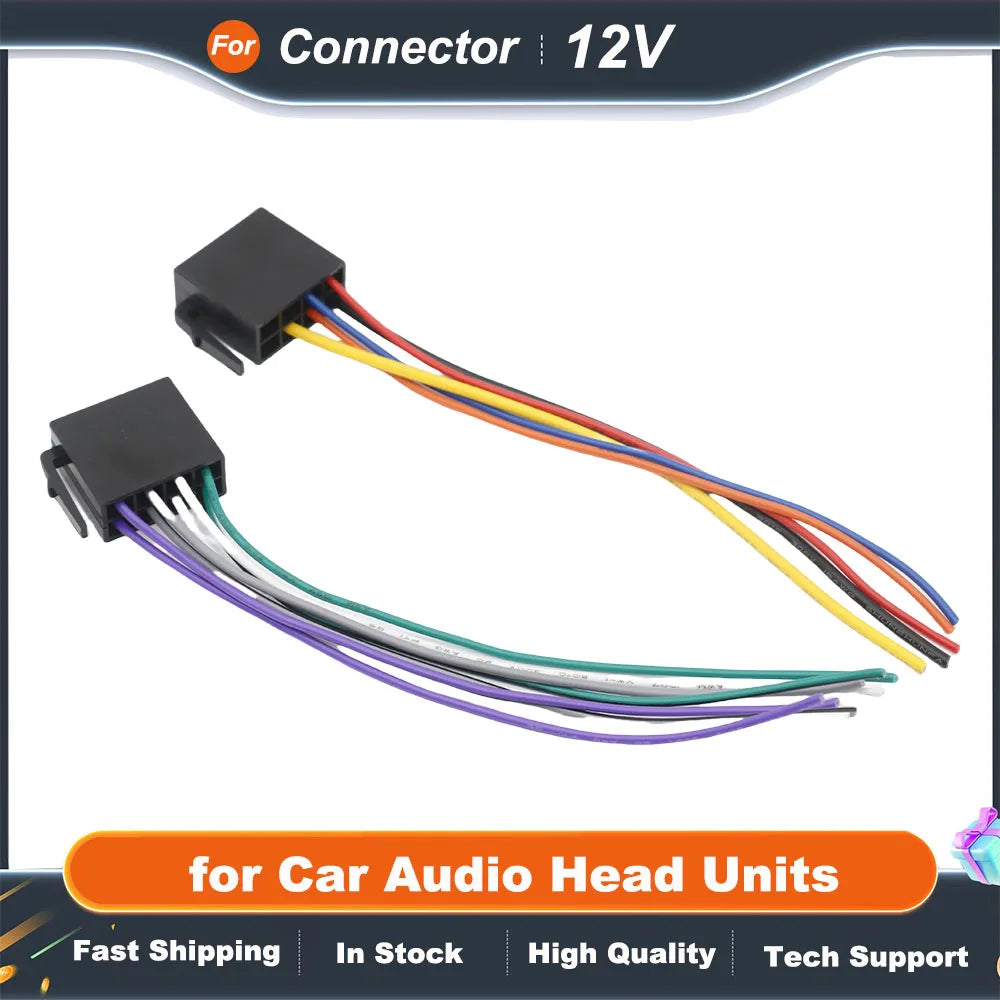 ISO Connector Cable 12V Power Four Channels Loudspeakers Wiring ISO 10487 Harness Adapter for Car Audio Head Units