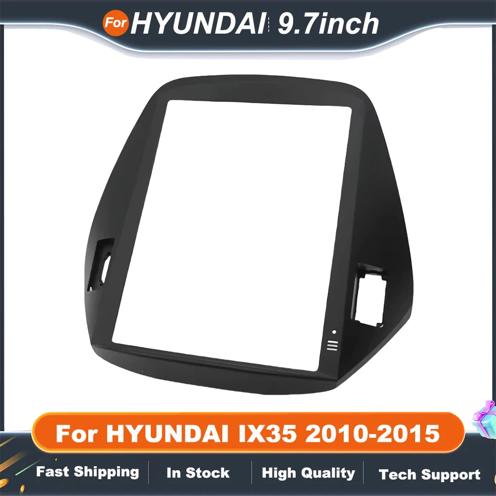 9.7 Inch 2 Din car stereo panel For HYUNDAI IX35 2010-2015 Tesla Style Multimedia Frame Video Player Navigation DVD Panel Trim