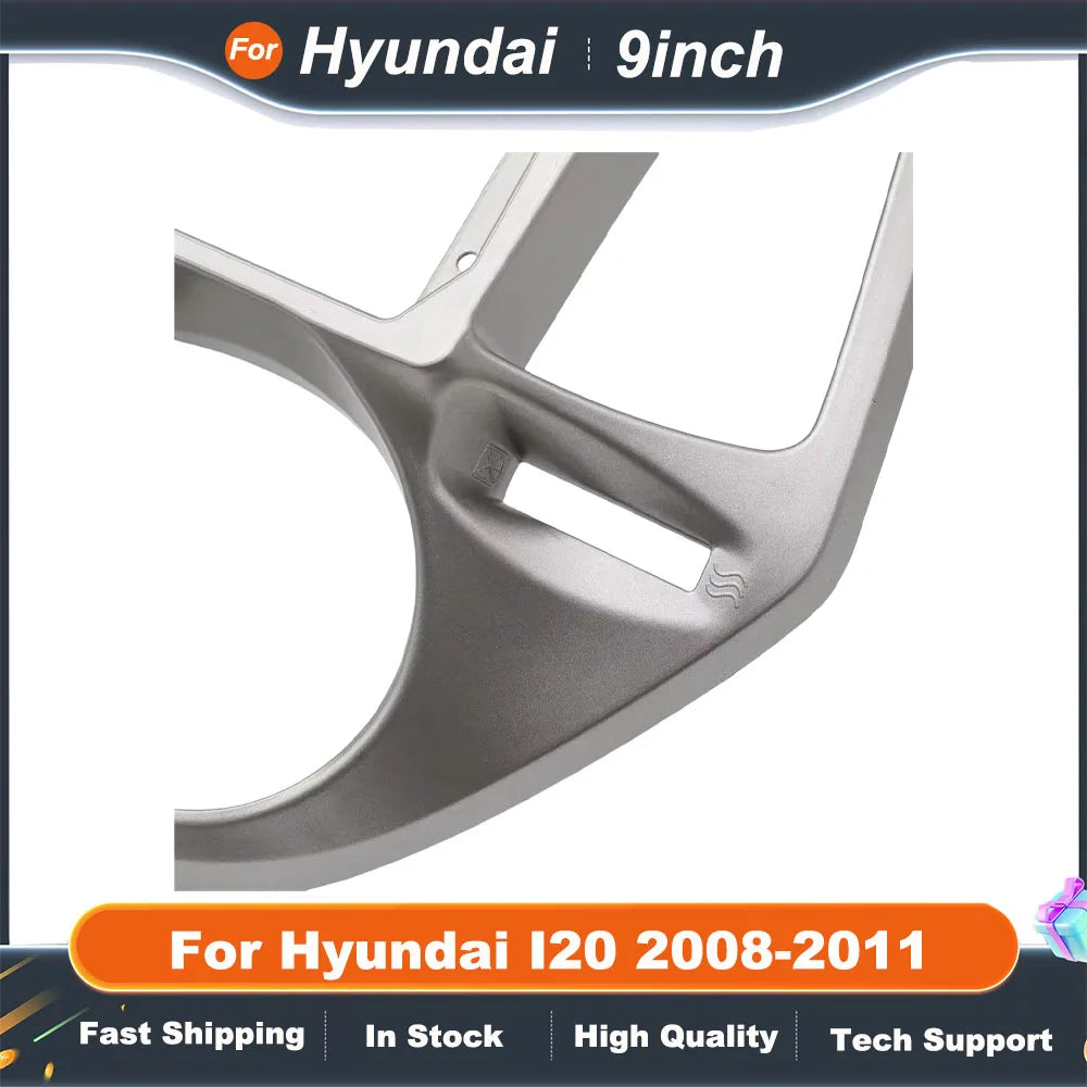 9 Inch Car Fascia Frame Cable For Hyundai I20 2008-2011 Android Big Screen Radio Dash Fitting Panel Kit