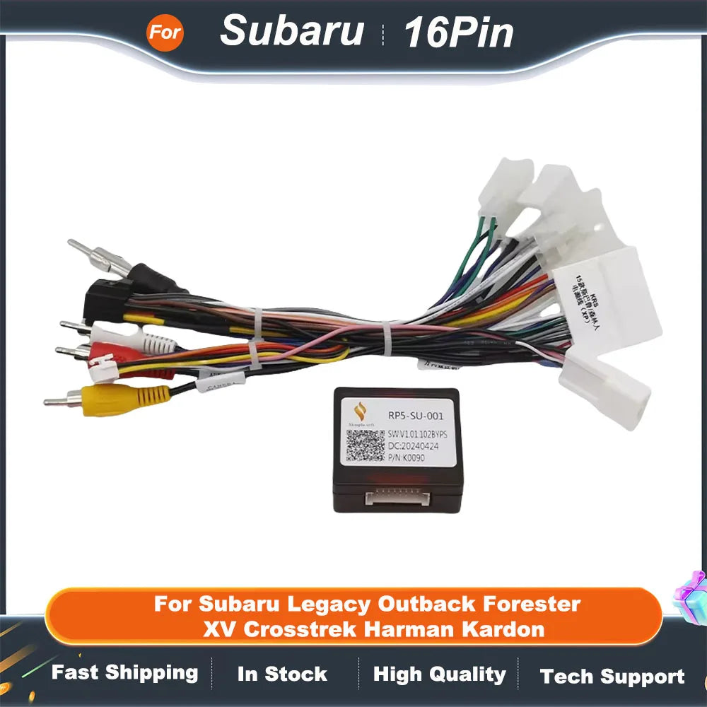 For Subaru Legacy Outback Forester XV Crosstrek Harman Kardon 16Pin Car Wiring Harness Adapter Canbus Box