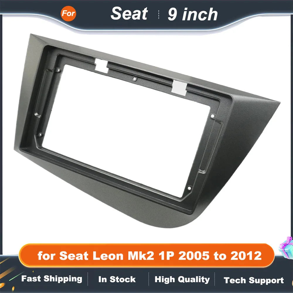 CAN Bus Wiring Harness with 9 inch Android System Dashboard Panel Frame for Seat Leon Mk2 1P 2005 to 2012 16 Pin Cable Adapter